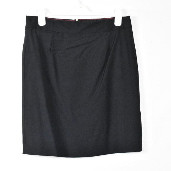 J.CREW Skirt Black lined 14 Wool - Picture 1 of 6